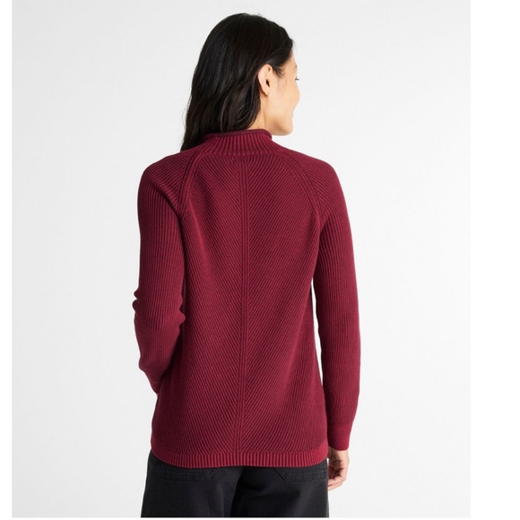 L.L. Bean Women's Cotton Shaker-Stitch Sweater, Funnelneck, XS - Picture 3 of 6